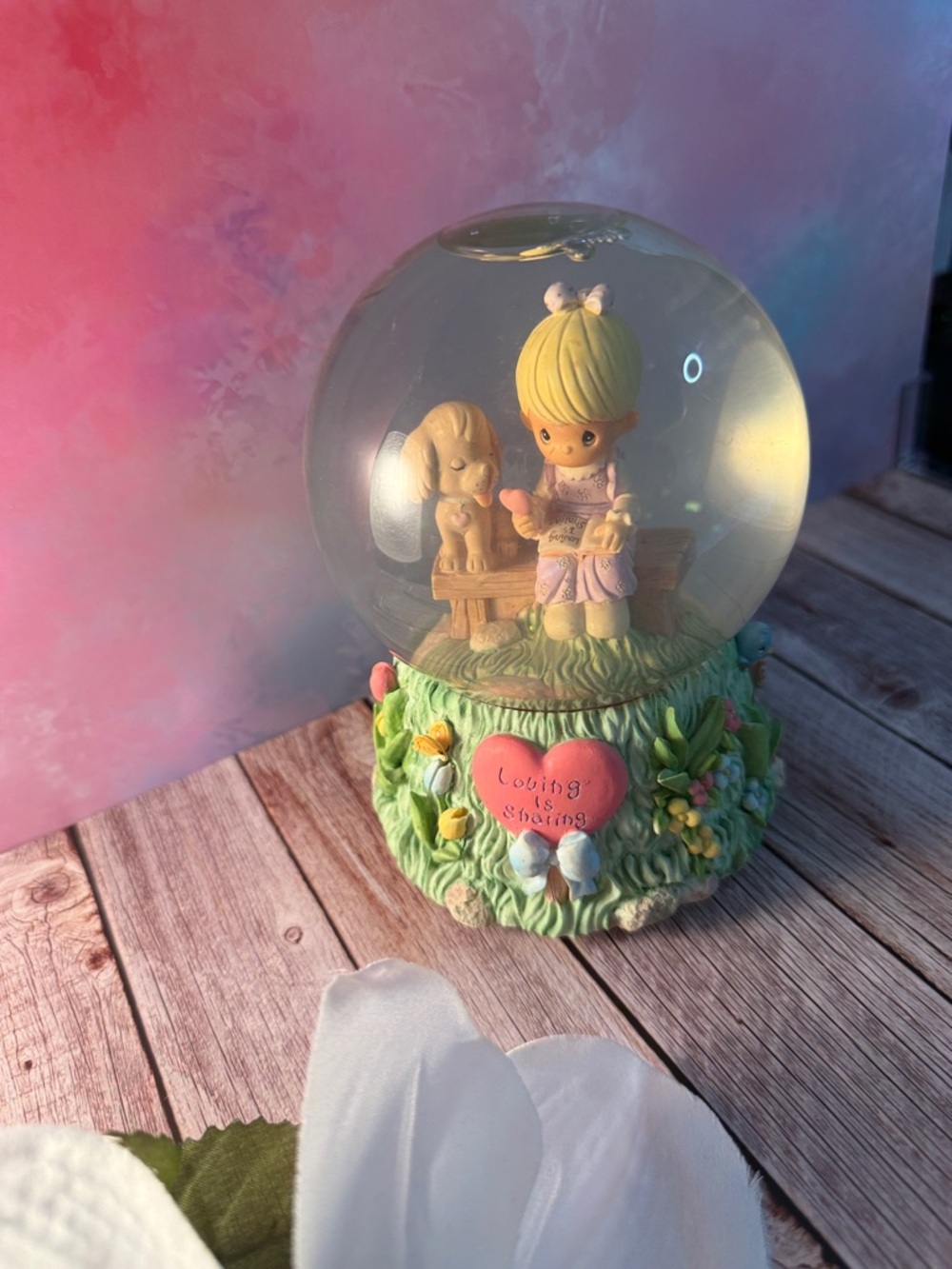 EUC Vintage Precious Moments “Puppy Love” Musical Snowglobe